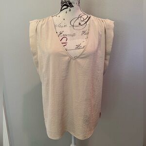 Nine Britton Cream V-Neck Blouse